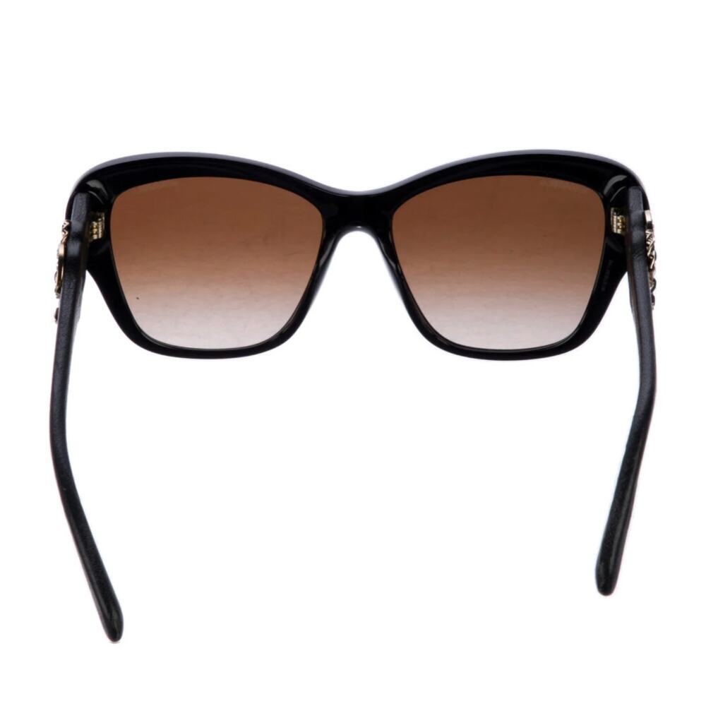 Authentic Chanel Side CC Logo Black Gold Len Sunglasses Vacation Gift Designer - Picture 3 of 4